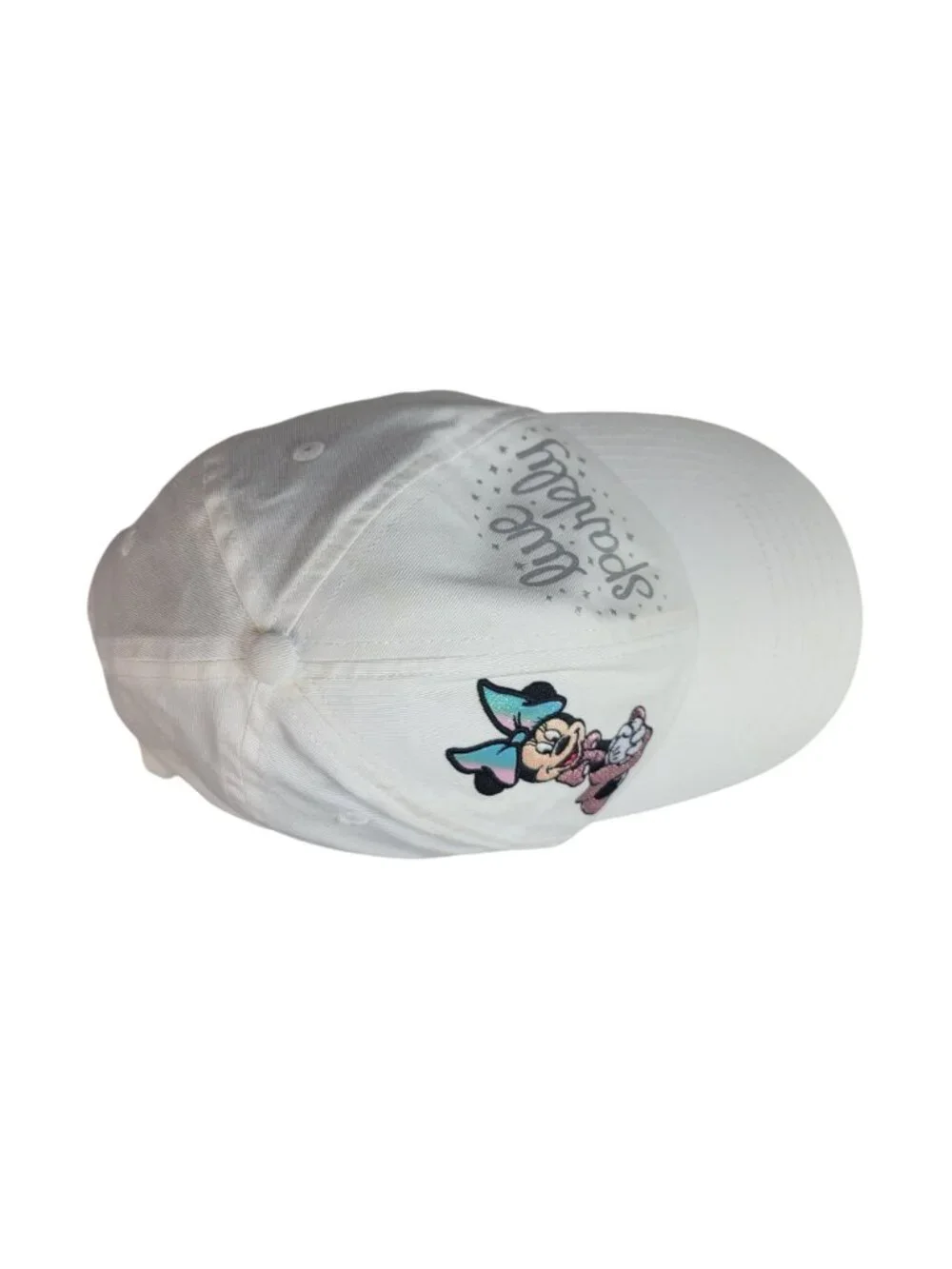 Disney Parks Youth Minnie Mouse Live Sparkly Hat White Small Embroidered Cotton